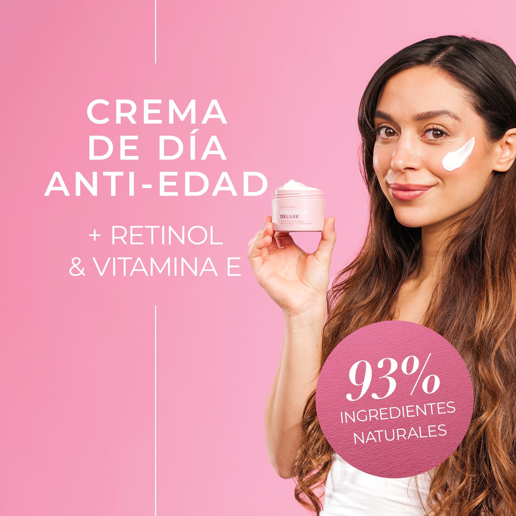 Swedish Collagen Deluxe, 2 x 50 ml | Cremas antiedad de día y de noche (1 de cada una) con retinol, péptidos, vitamina E, niacinamida y aloe vera | Hidratante y tratamiento facial para la
