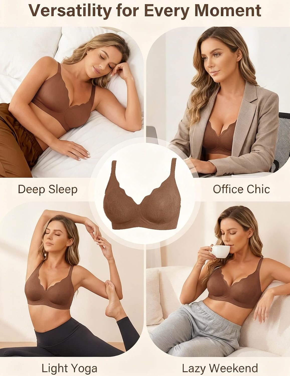 Avidlove Women's Wireless Bras Seamless Bra Full Coverage Lace Bra S-3XL - Image 8