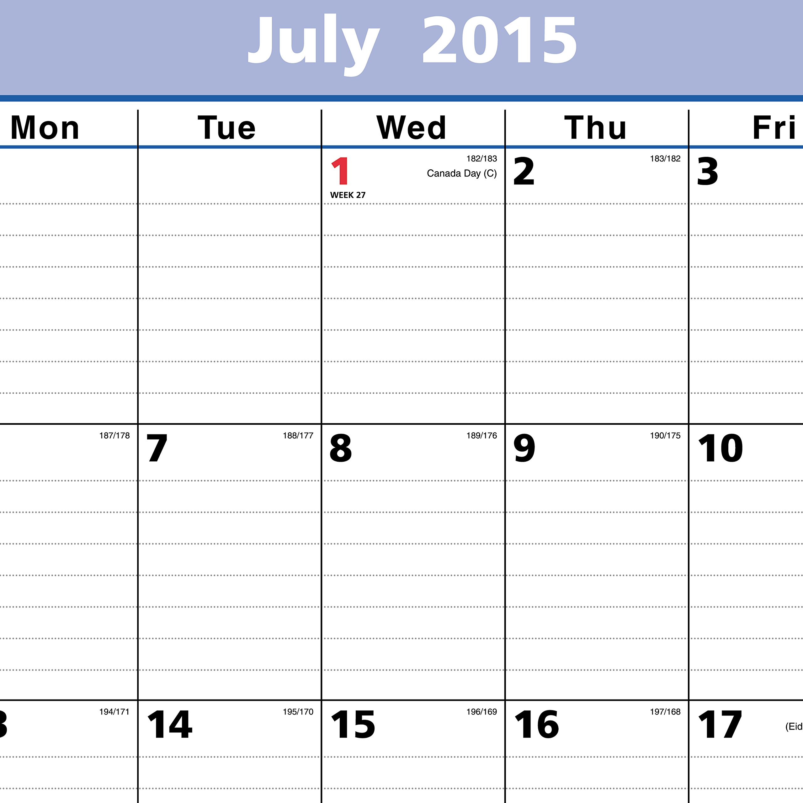 AT-A-GLANCE calendario de pared mensual, QuickNotes diseño, año académico, 12 Meses, de Julio 2015 – Junio 2016, 12 x 17 cm tamaño de página (pm53 – 28)