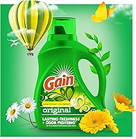 Vista 5 de Gain + Aroma Boost - Detergente líquido para ropa, aroma original, 78 cargas, 113 onzas líquidas, compatible con lavadoras de alta eficiencia