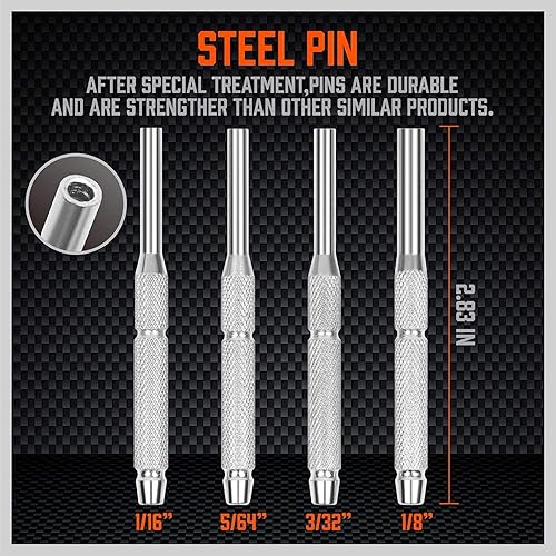 Miniatura 3 de HORUSDY Juego de perforadores y martillo con latón hueco acero perforadores de plástico punzón de latón para mantenimiento