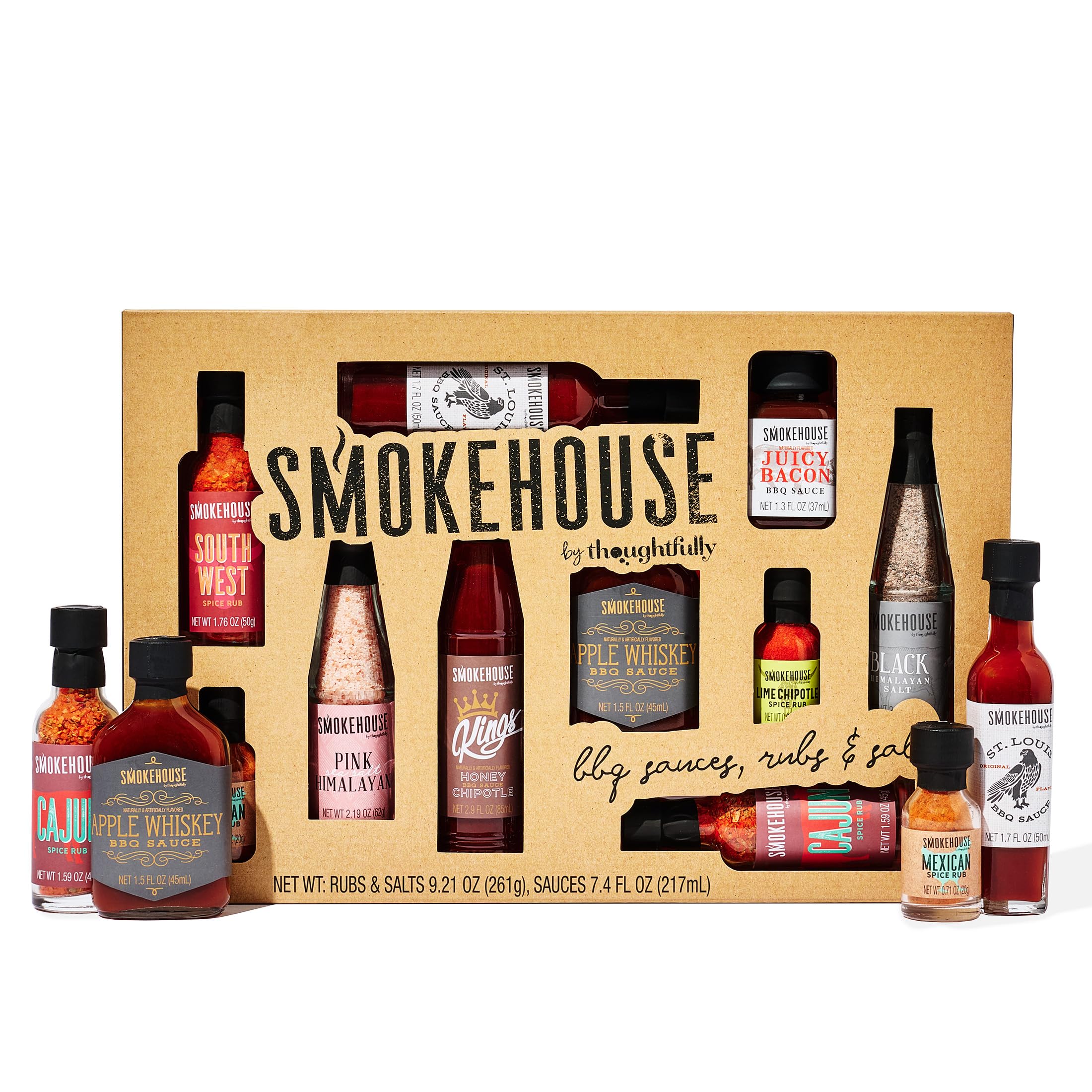 Sponsored Ad - Smokehouse by Thoughtfully, Ultimate BBQ Sampler Set, Vegan and Vegetarian, Includes a Variety of Flavorful USA Made BBQ Sauces, Rubs, and Salts for Smoking and Grilling in Sample Size Glass Bottles