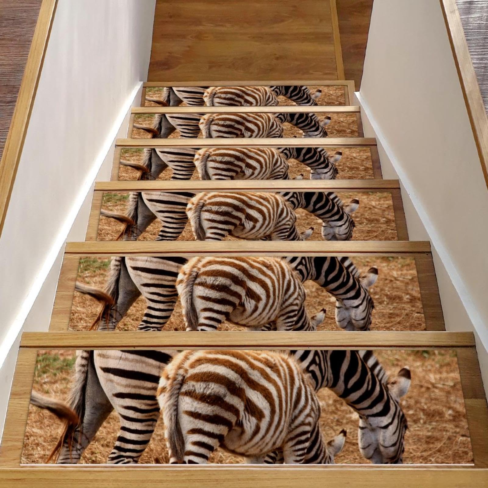 Alfombra de peldaños para madera en interiores estilo salvaje con 15 alfombrillas