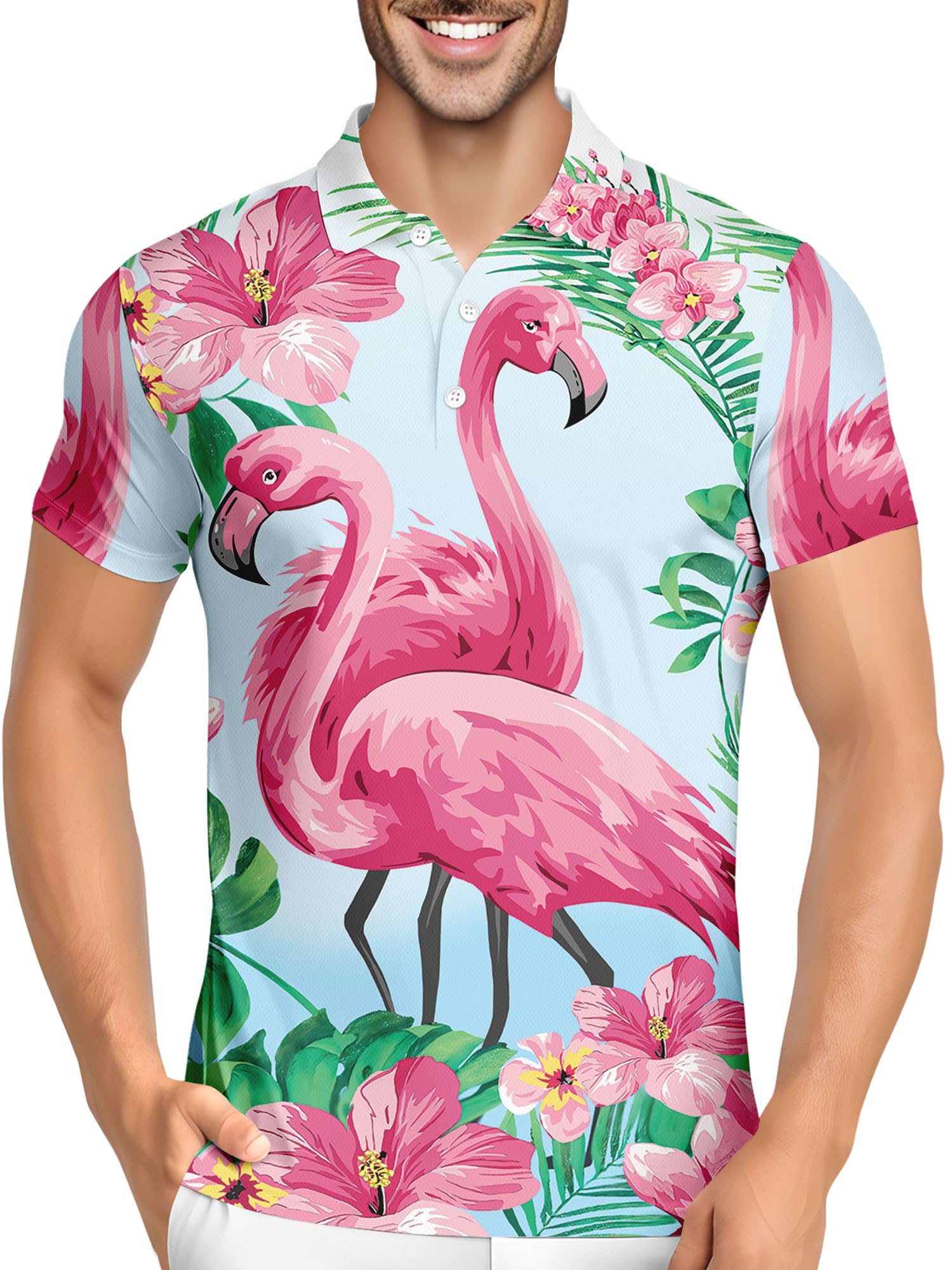 HIVICHI Funny Mens Golf Shirt Graphic Performance Moisture Wicking Golfing Print Athletic Polo Shirts for Men, Aop-polo-12688, 3XL