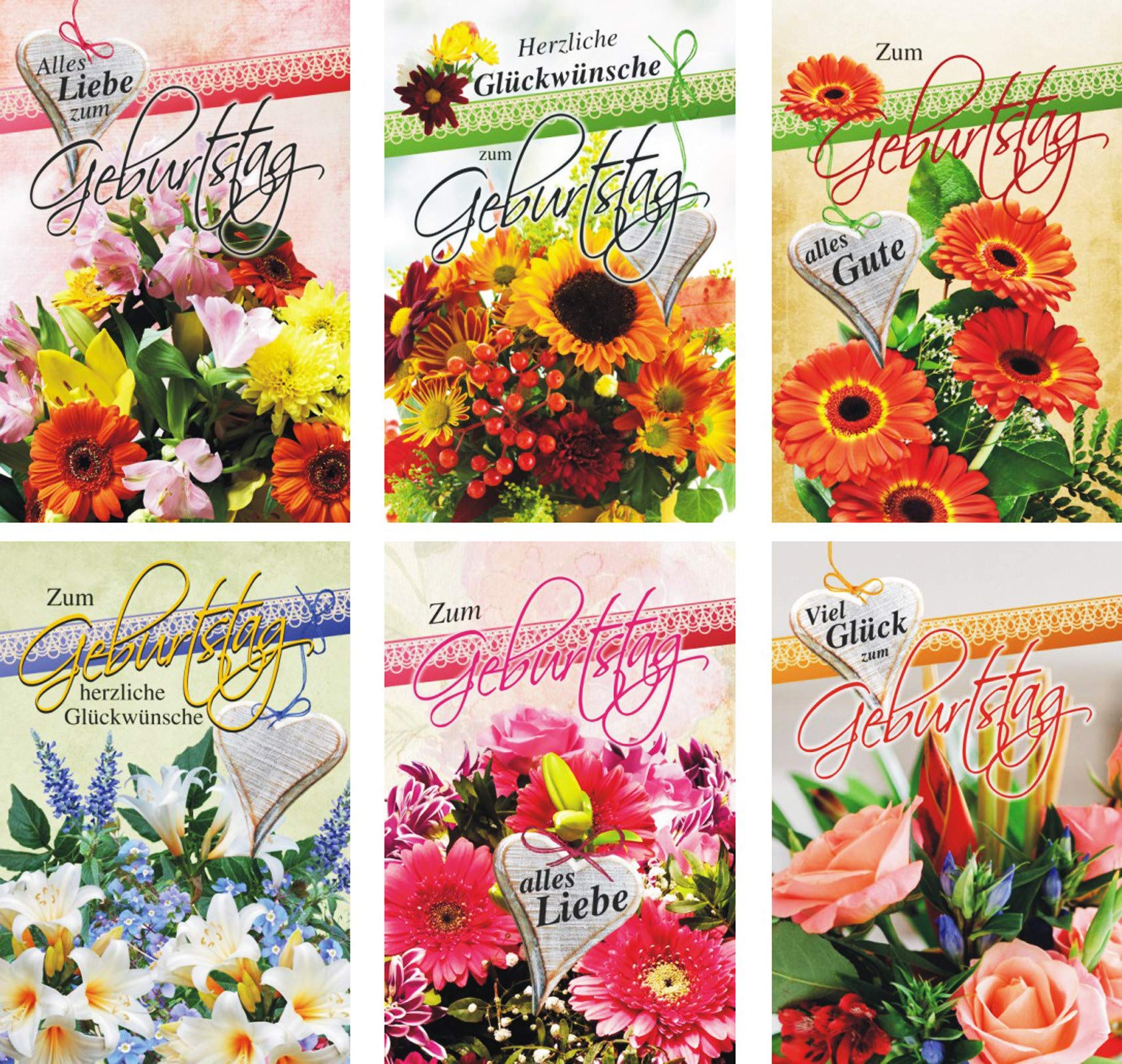 100 Glückwunschkarten zum Geburtstag Blumen 51-0775 Geburtstagskarte Grußkarte