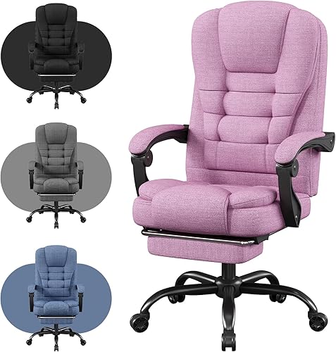 Silla ergonómica para juegos con reposapiés, silla de escritorio de oficina reclinable de 90  a 150, cómoda silla de computadora con altura y
