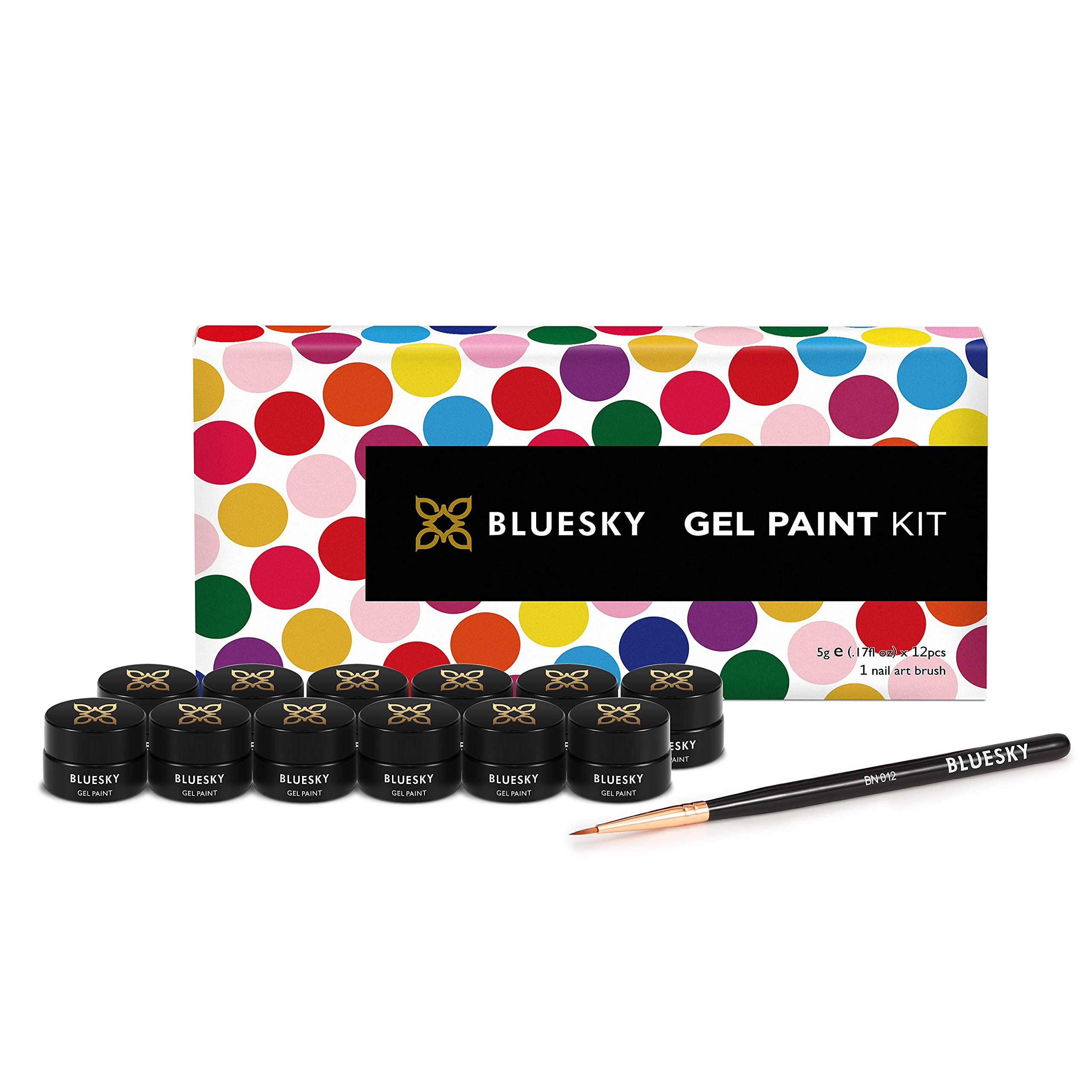 Gel Nail Paint Kit With 12 Colours and 1 Nail Art Brush