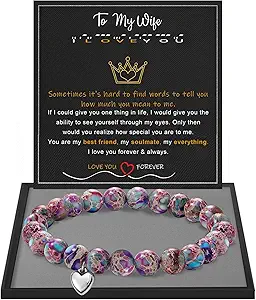 Stocking Stuffers for Teens, Christmas Gifts for Mom from Daughter Beaded Bracelets for Women Teen Girl Gifts Adjustable Charm Link Bead Birthday Graduation Gift for Her Girlfriend Sister