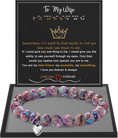Stocking Stuffers for Teens, Christmas Gifts for Mom from Daughter Beaded Bracelets for Women Teen Girl Gifts Adjustable Charm Link Bead Birthday Graduation Gift for Her Girlfriend Sister
