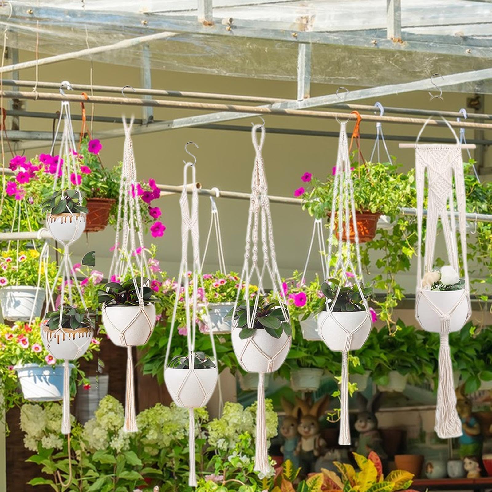Lot de 6 suspensions en corde pour en pour intérieur