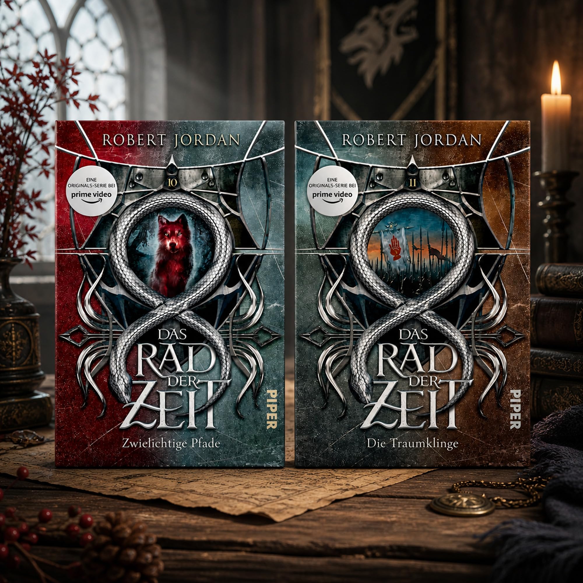 Robert Jordan - Buchset - Das Rad der Zeit - Band 0 bis 14 komplette Fantasy-Saga mit Brandon Sanderson, Wheel of Time Romane, High Fantasy Bücher für Fantasy-Fans mit einem exklusiven Lesezeichen