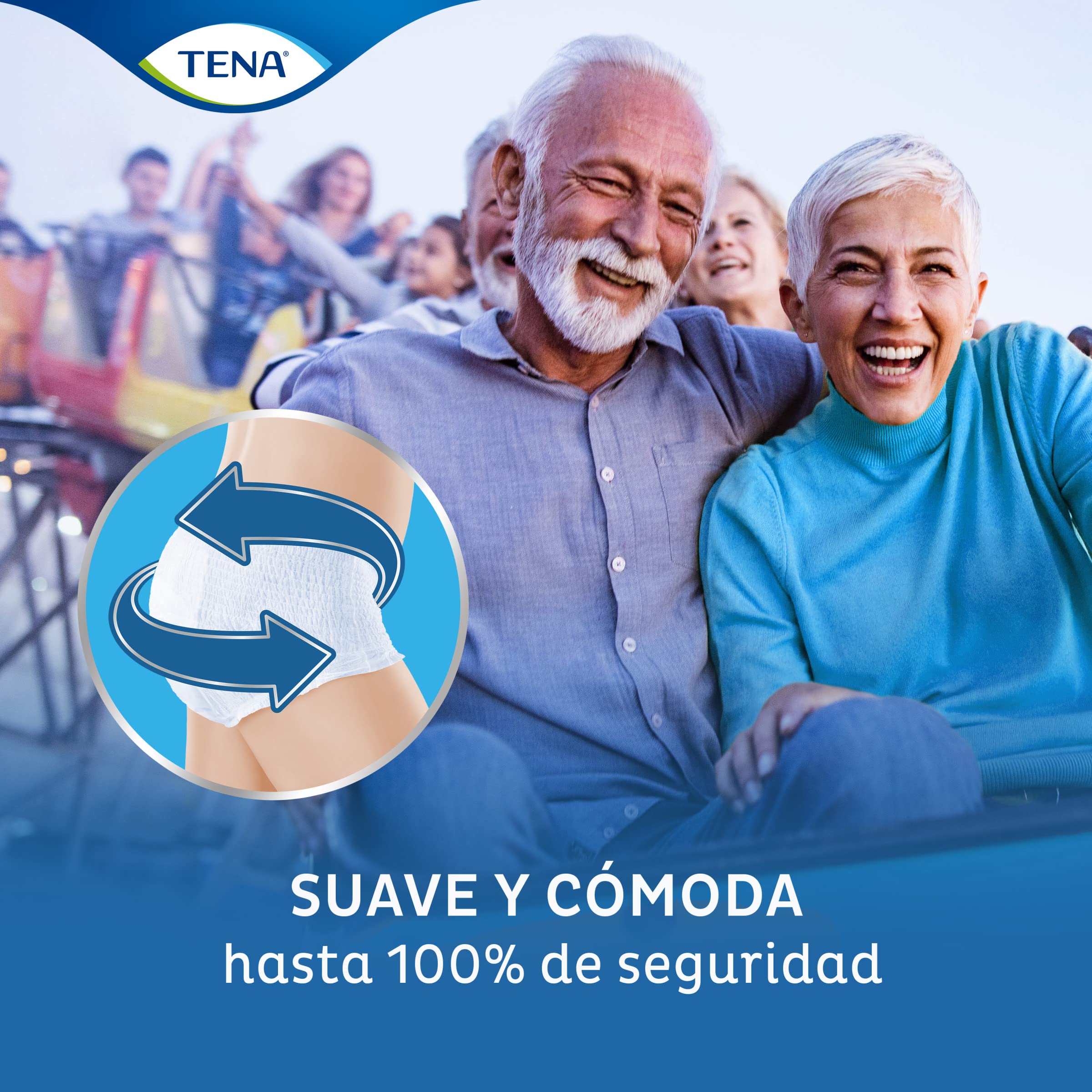 TENA Pants Plus x56 - Ropa Interior Absorbente para Incontinencia y Pérdidas de Orina Abundante - Diseño Unisex Cómodo y Transpirable - 56 Braguitas Desechables - Talla G - Paquete Mensual (4x14)