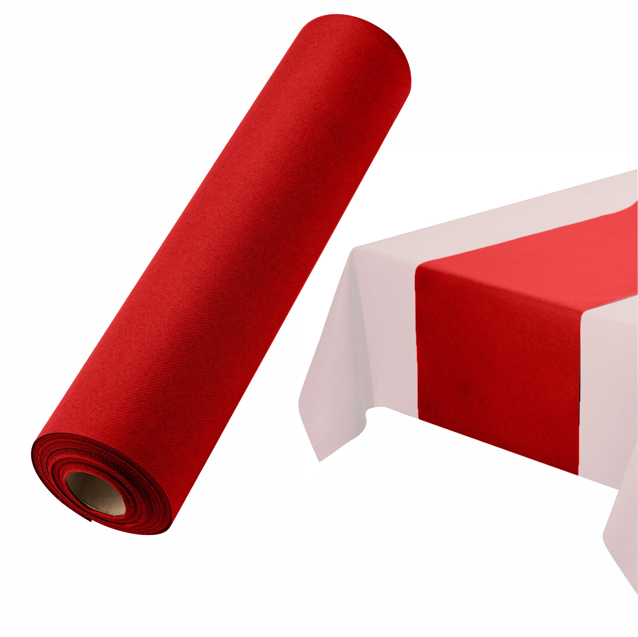 Bloomingoods Red Disposable Table Runner For Dining Table, 16" 20-Pack Linen-Like Paper Table Runners For Christmas, Party, Wedding Or Event