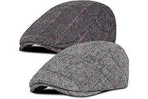 2 Pack Comfortable, Classic, Durable Newsboy Hats for Men