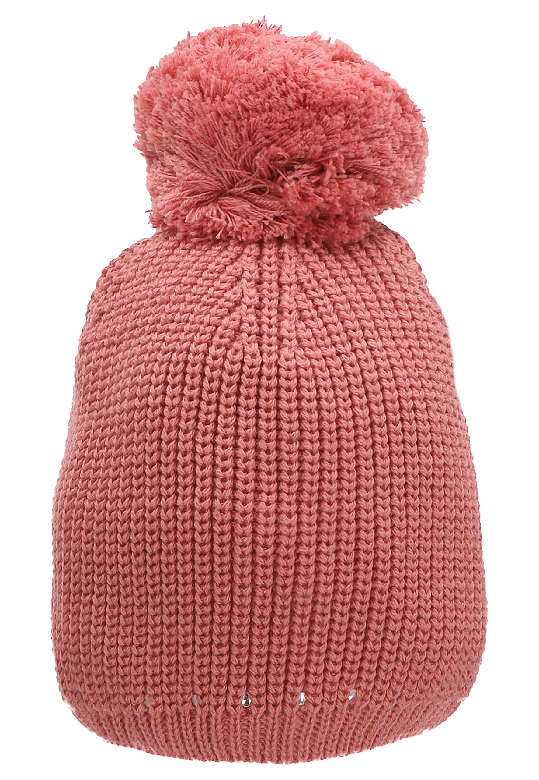 Sterntaler Baby Mädchen Mütze Baby Bommelmütze Ziernieten Mütze - Mütze Baby, Kappe Kinder - gefüttert mit Baumwollfleece - dunkelrot