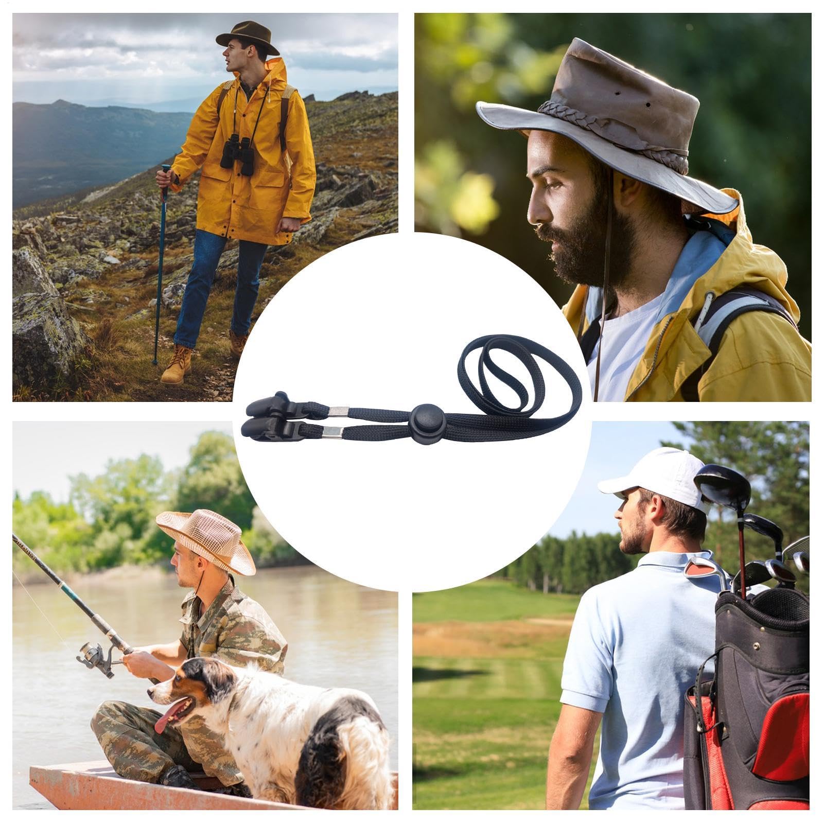 Cinghie di cappello per, clip del cappello per viaggi,Clip Hat Clip Regide Pontiera | Reteinatore con corda per mento anti-lost per accessori per il golf, la pesca, la,