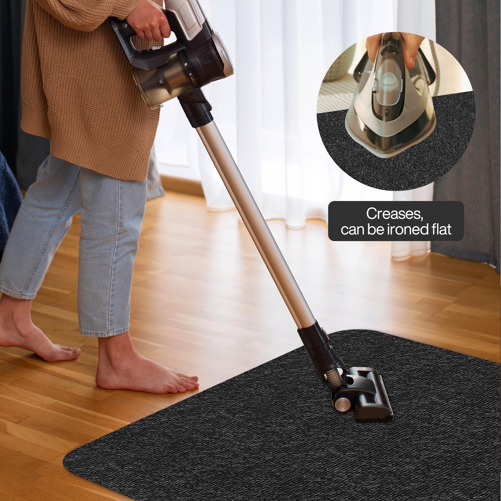 90 x 140cm Tappeto Sedia Ufficio Protettore del Pavimento,Nero,Tappeto Salvapavimento Antiscivolo,Tappeto per Sedia con Ruote,Tappetino Pavimenti per Parquet e Pavimenti Duri/Piastrelle.