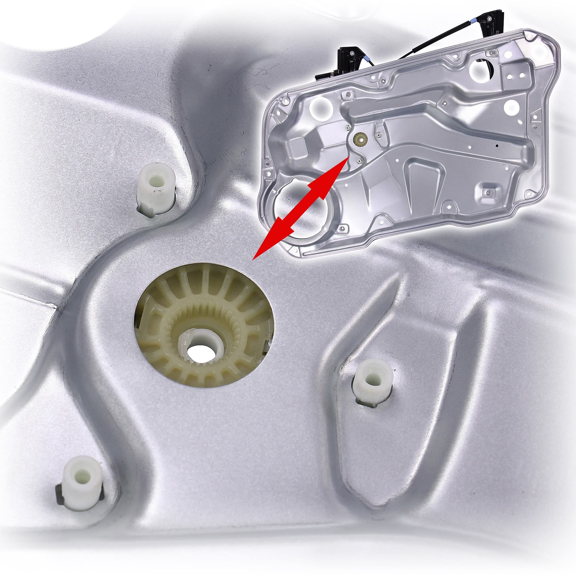 BESTPRICE 1x Fensterheber vorne rechts elektrisch mit Anschraubplatte Kompatibel mit VW BORA I (1J2), BORA Variant (1J6), GOLF 4 (1J1), GOLF 4 Variant (1J5)