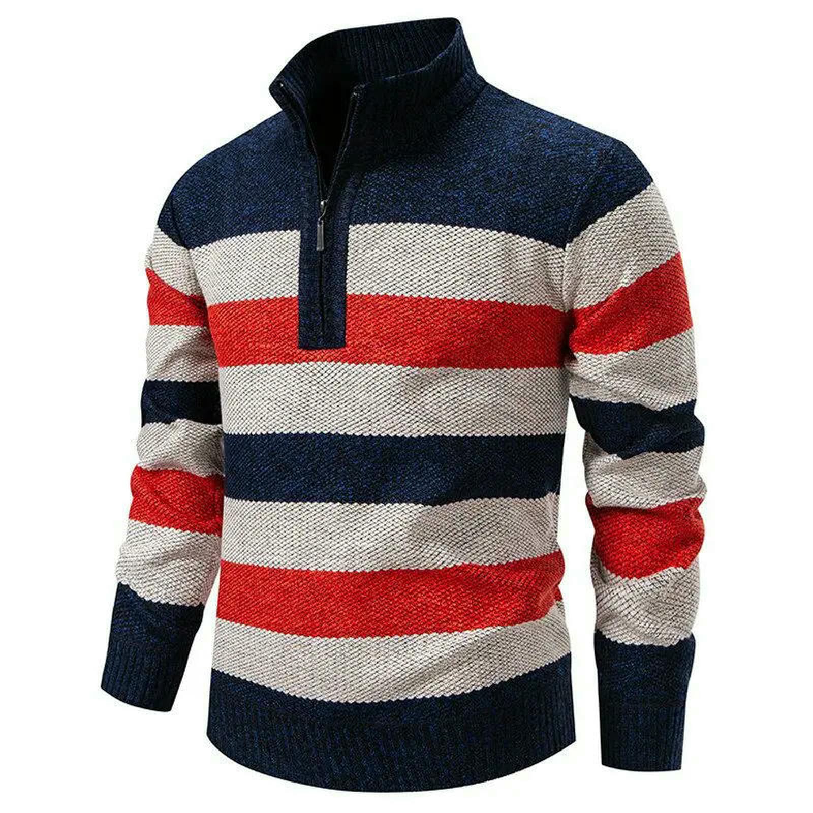 Męski ciepły pogrubiony sweter męski jesienno-zimowy trend z dzianiny na co dzień sportowy M-3xl-beżowy-xxxl