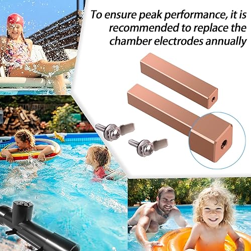 Miniatura 7 de Electrodos de cobre para piscina compatibles con cámara ionizadora de potencia, electrodos de repuesto (0.5 pulgadas por 0.5 pulgadas por 2.5
