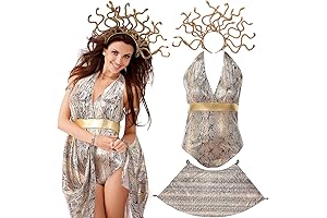 3-Piece Halloween Medusa Costume for a Hauntingly Enchanting Look