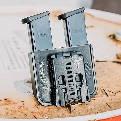 Miniatura 4 de OWB - Bolsa doble para Glock 17, 19, 22, 23 y más, fabricado en Estados Unidos, portador de cargador doble con clip de fijación para cinturón