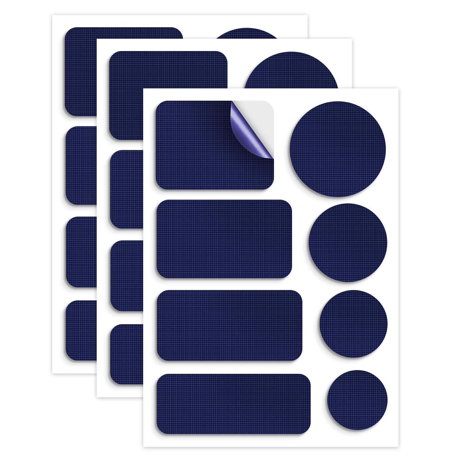 Skystuff 24PCS Self-Adhesive Nylon Repair Patches for Tent, Down Jacket, Clothing & Puffer Coat - Heavy Duty Waterproof Fabric Tape Repair Kit for Outdoor Gear, Sleeping Bag, Backpack, Dark Blue