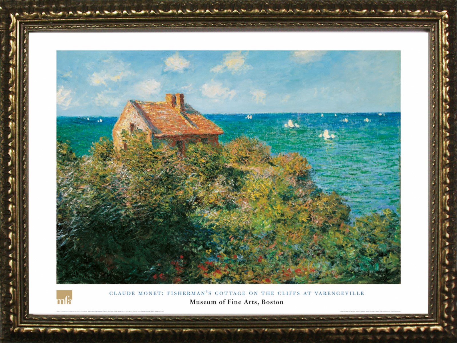 おもちゃ Amanti Art Fishermans Cottage on the Cliffs at Varengeville by Claude Monet Amazon.com: buyartforless Framed Fisherman's Cottage On The Cliffs