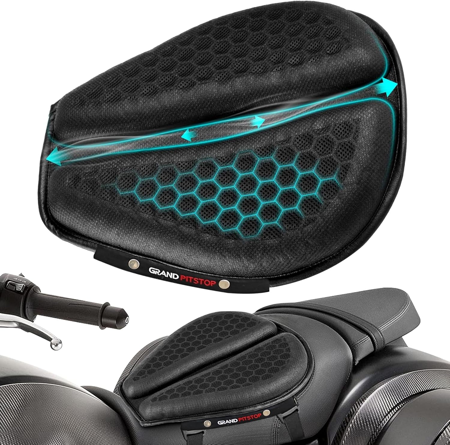 GRAND PITSTOP Foldable Motorcycle Gel Seat Cushion