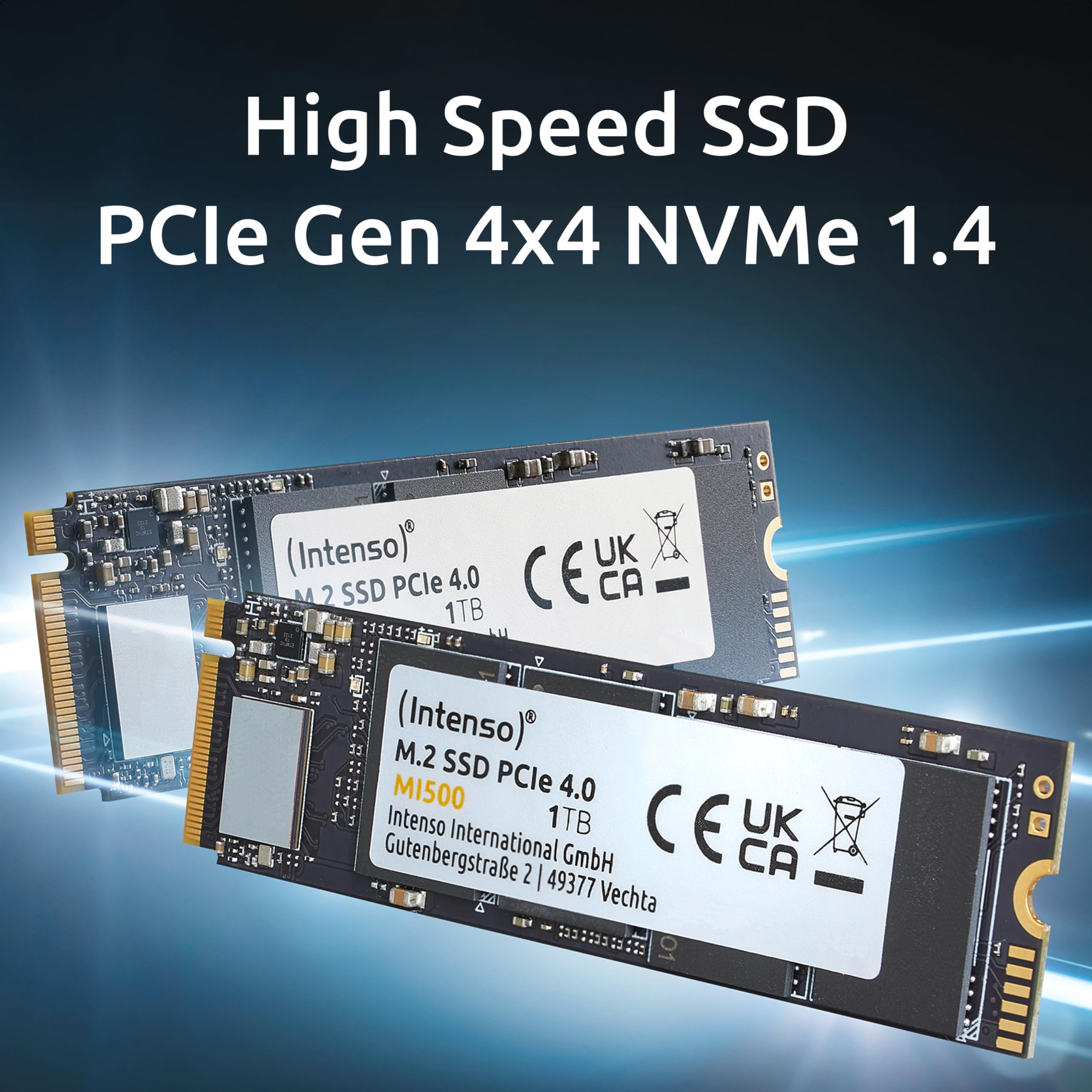Intenso MI500 1TB NVMe SSD, M.2 Internal SSD, PCIe 4.0 Gen4x4, 5300MB/s Read, 4500MB/s Write, Solid State Drive, 1TB