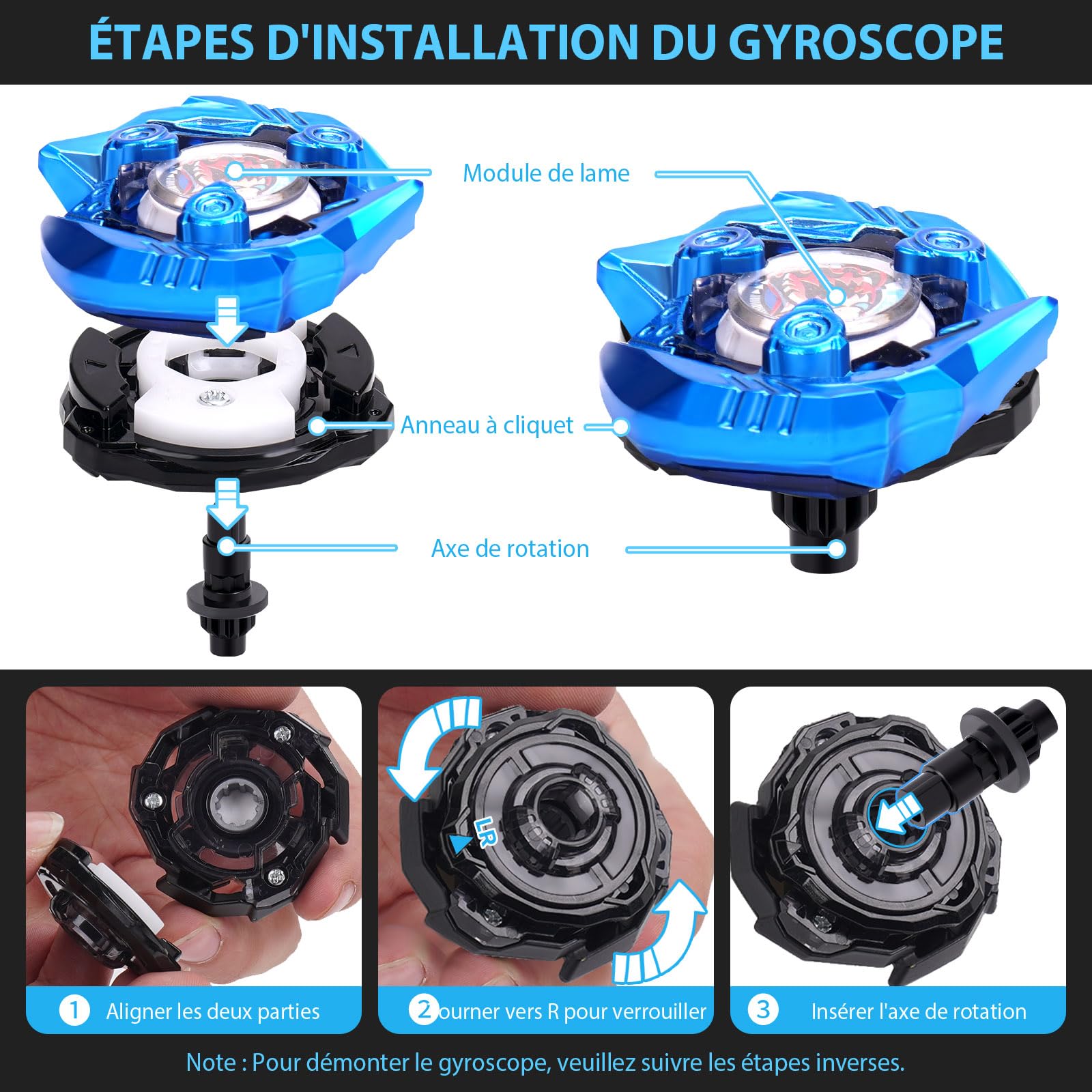 X toupie Battle Set, 12 toupies de Combat 2 lanceurs 1 Cordon Starter avec poignée, avec Poignée, Gryo Spinning Tops avec boîte, Battle avec toupie Enfants, à partir de 6 Ans, Jouets garçons