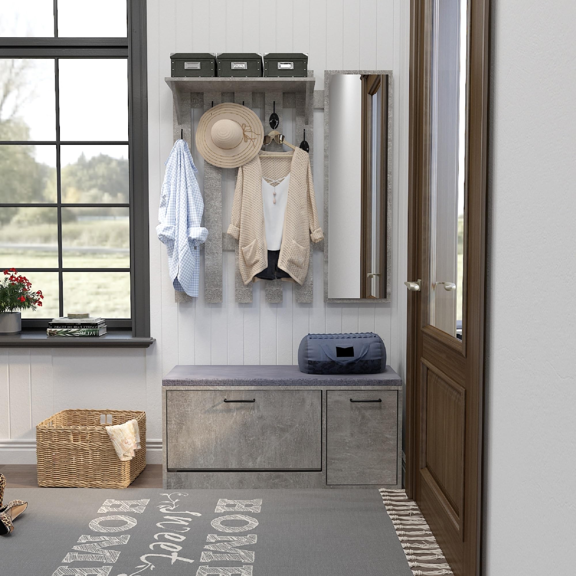 Mudroom Bench Seat Cushion Custom Bench Cushion, Ticking Stripe