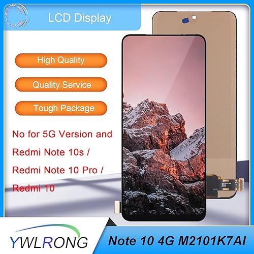 Miniatura 2 de YWLRONG Pantalla LCD para Xiaomi Redmi Note 10  Redmi Note 10s de repuesto de pantalla táctil digitalizador para M2101K7AI M2101K7AG repuesto con