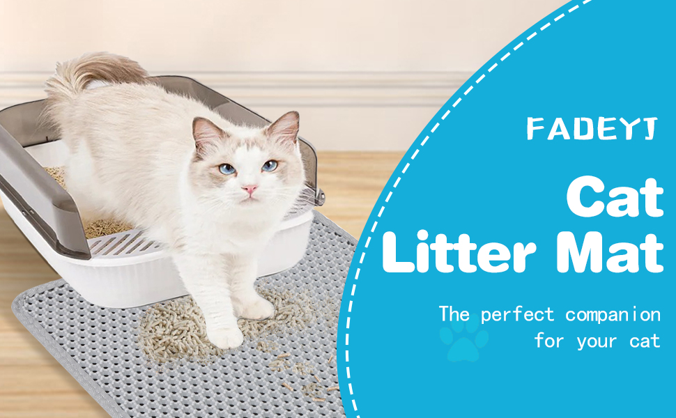 Cat Litter Mat, Kitty Litter Collector, Double Layered Honeycomb Design Waterproof, Anti Urine, Anti Slip, Easy to Clean, Limit Garbage (30"x24", Grey) - image 8
