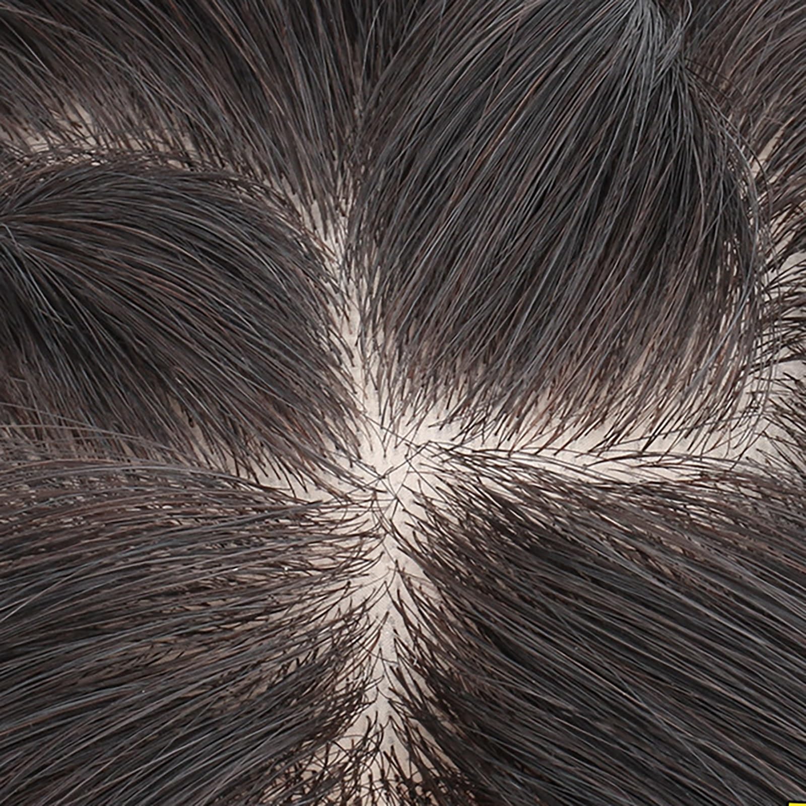 Echthaar-Topper for Frauen Schwarze Clip-in-Haarverlängerungen for Dünner Werdendes Haar 10 X 12 Cm Große Haarteile Auf Seidenbasis Damen Natürlich Haarverlängerungen for Graues Haar ( Color : 12 inch