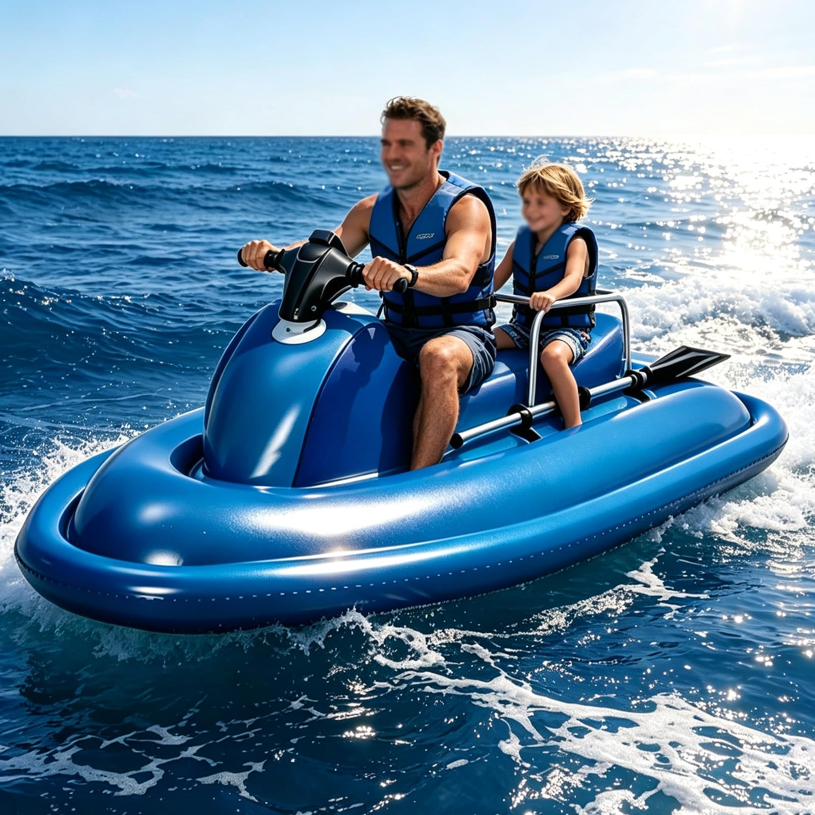Nueva Lancha Motora Subacuática Inflable para 2 Personas, Scooter de Surf Eléctrico con Doble Aleta, Motor Eléctrico Sin Escobillas, 10 Velocidades, Incluye Kit de Propulsión Nothruster