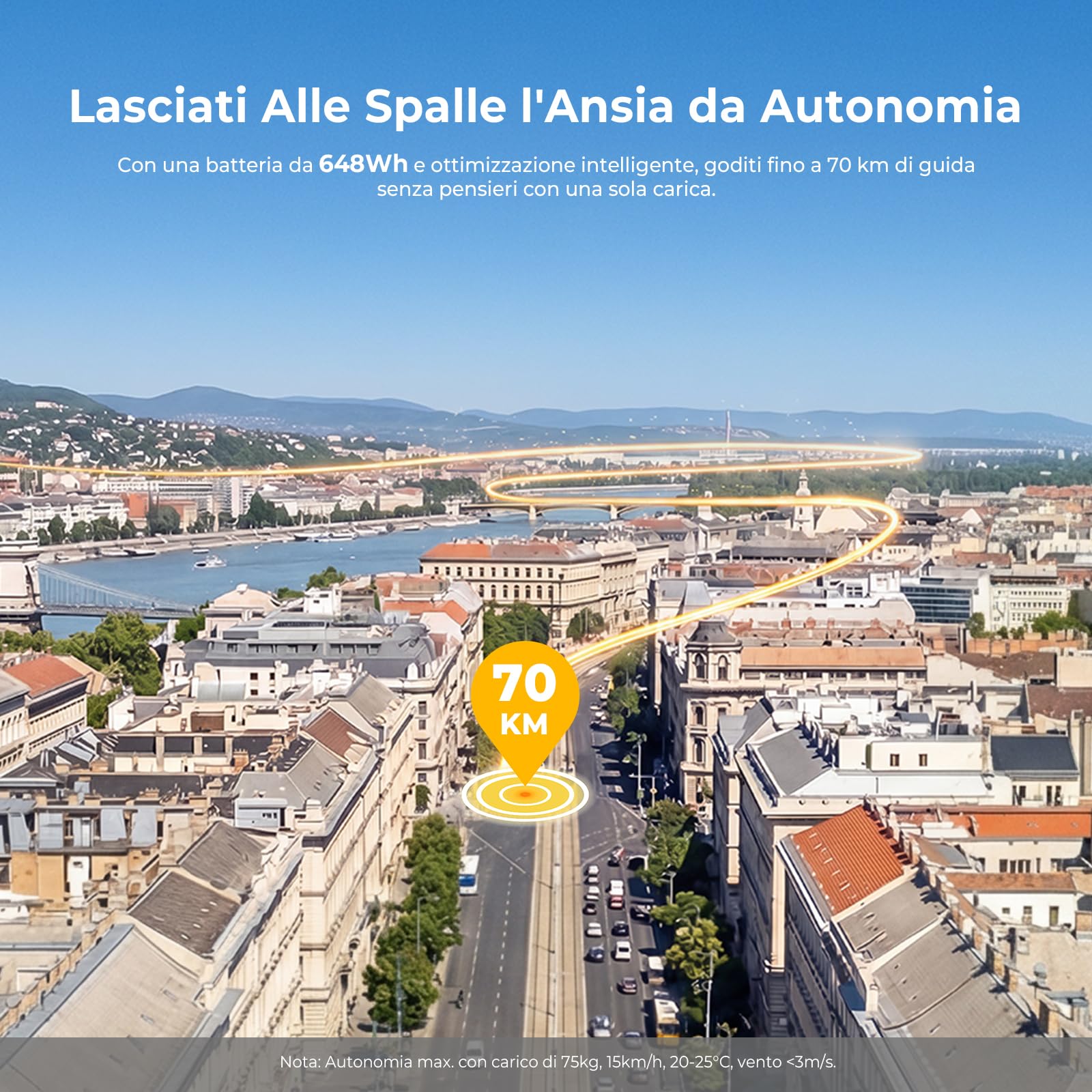 Monopattino Elettrico, Ausom K20/K20 Pro, 90KM /70KM Autonomia, Sospensione ShocFree, Pneumatici 10" Antiforatura, Freni a Disco+E-ABS