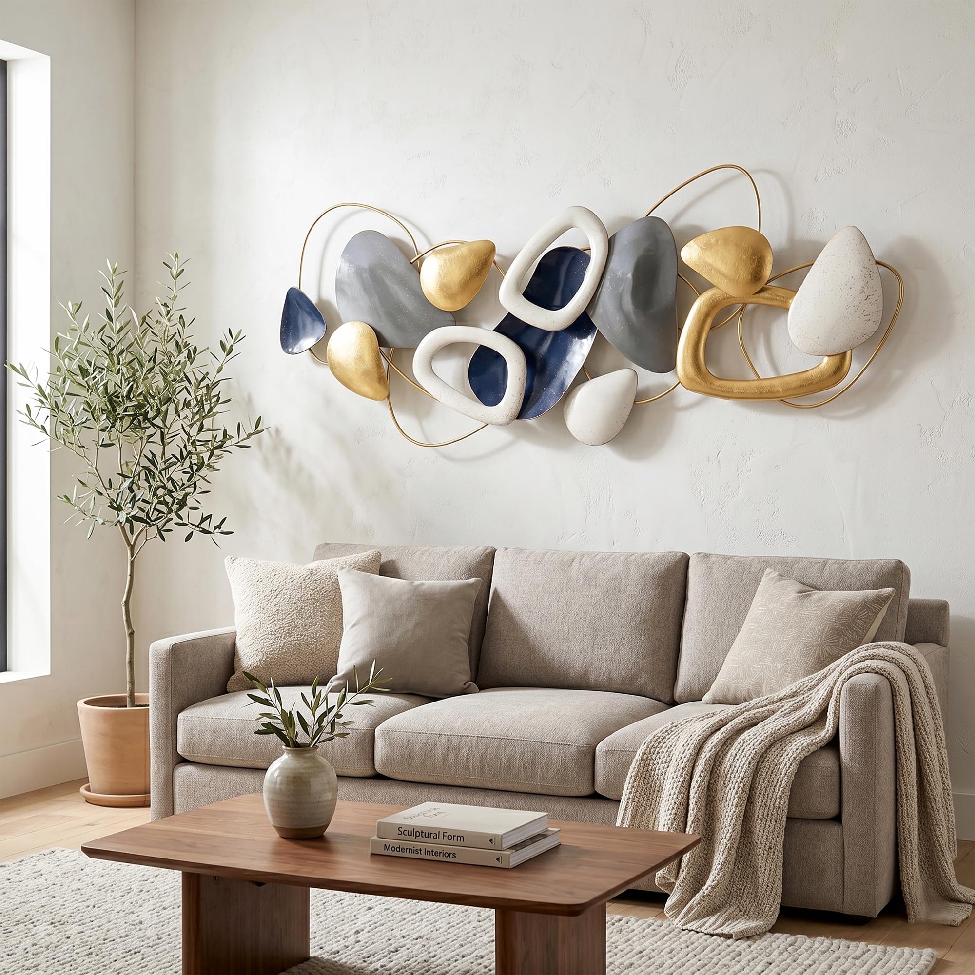 Best Abstract Metal Wall Art Picks for 2026 1 Axioglo 59' Large Wall Decor,3D Abstract Metal Wall Art for Living Room — product photo