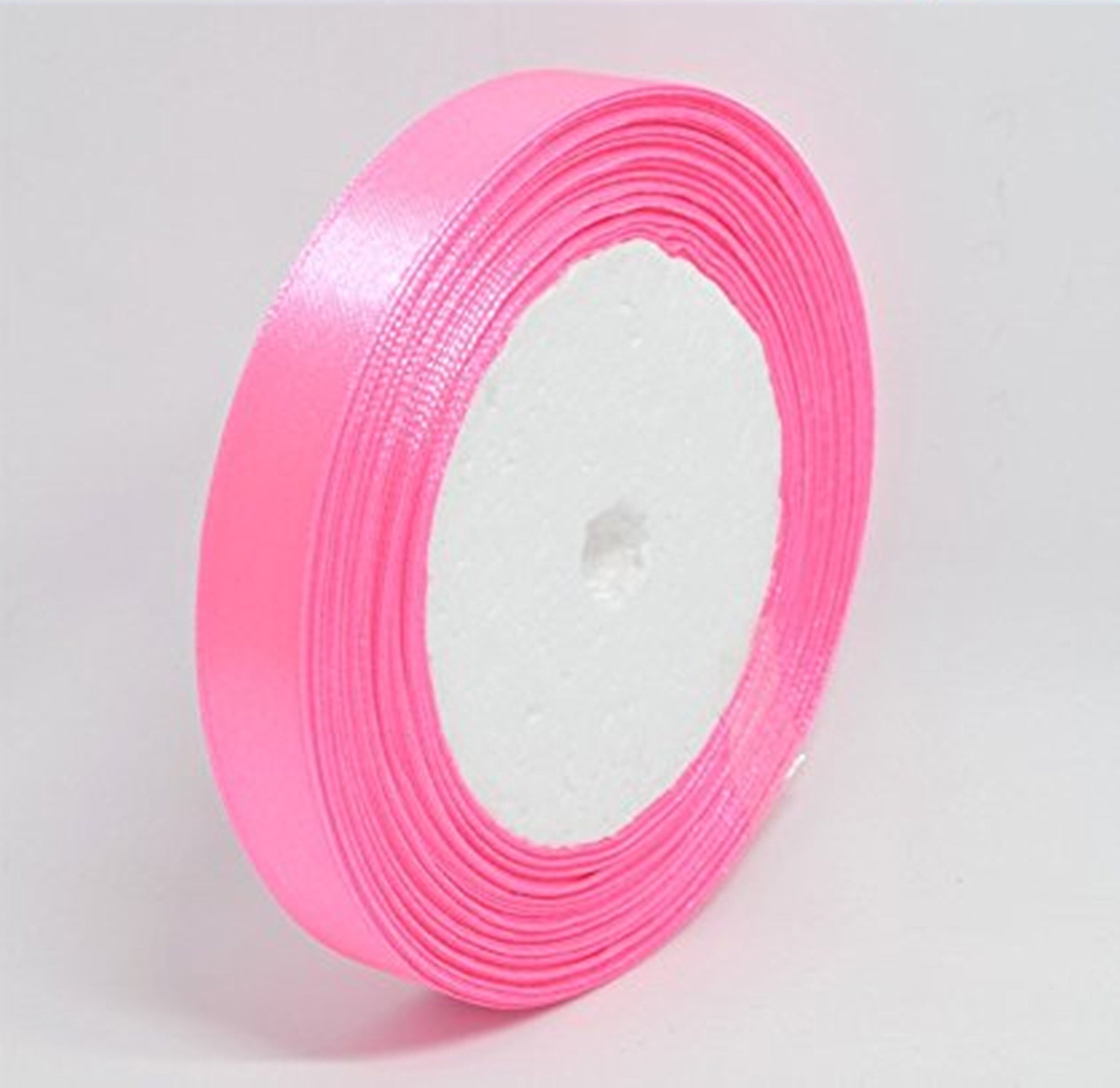 22 Meters Satin Ribbon 10mm (Pink) Gift Wrap Ribbon, Ribbons for Gift Wrapping, Christmas Ribbon, Gift Wrapping Ribbon for Crafting, Wedding Party Decor