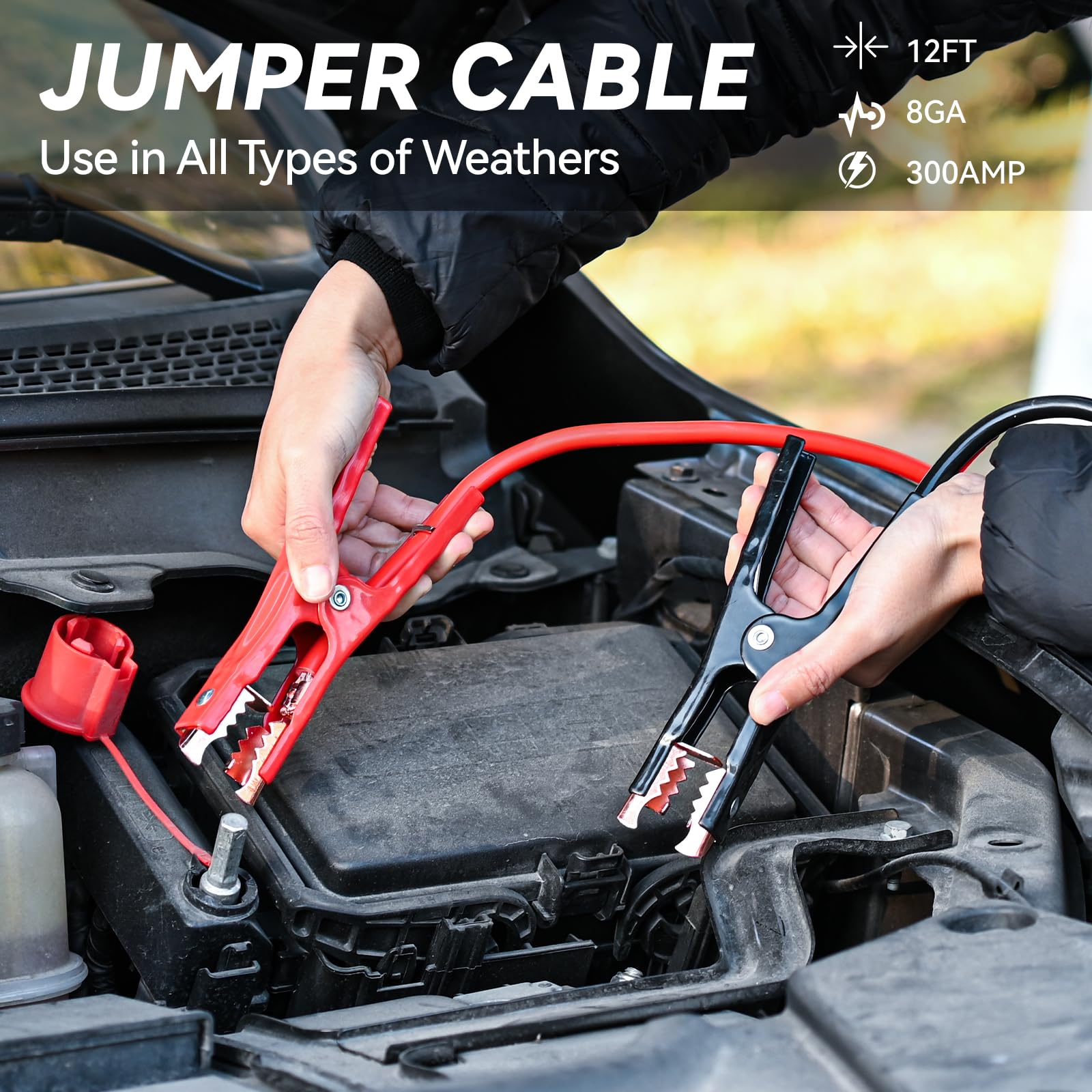 Car Emergency Kit with Jumper Cable, First Aid Kit, Winter Travel Assistance with Detachable Snow Shovel, Safety Emergency Kit for Cars, Trucks