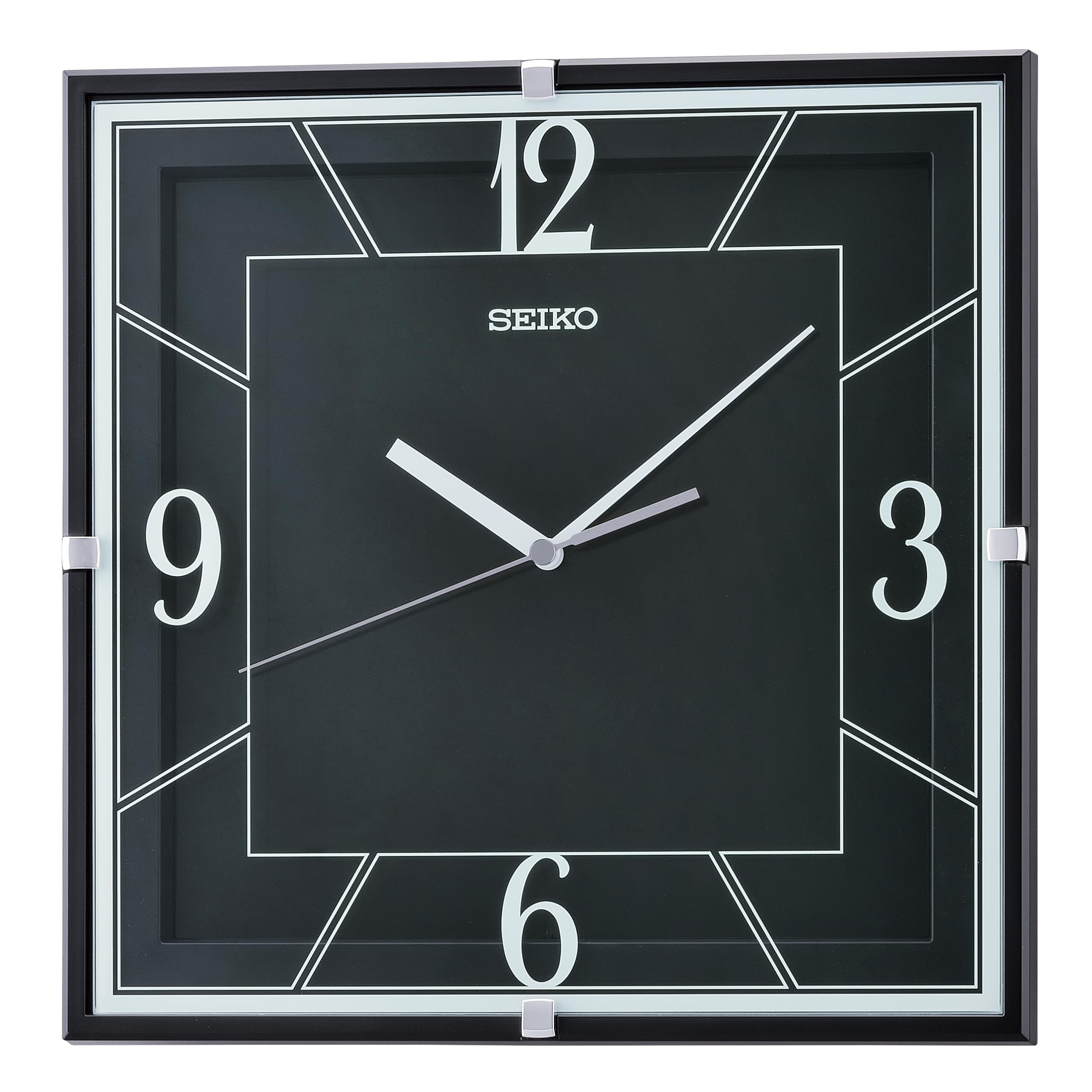 Amazon.com: Seiko Lanvin Non Ticking Wall Clock, Black, 11 Inch