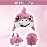 Vista 3 de Comfy Critters Manta con capucha de tiburón para niños, manta de viaje con capucha - Bubbles The Shark