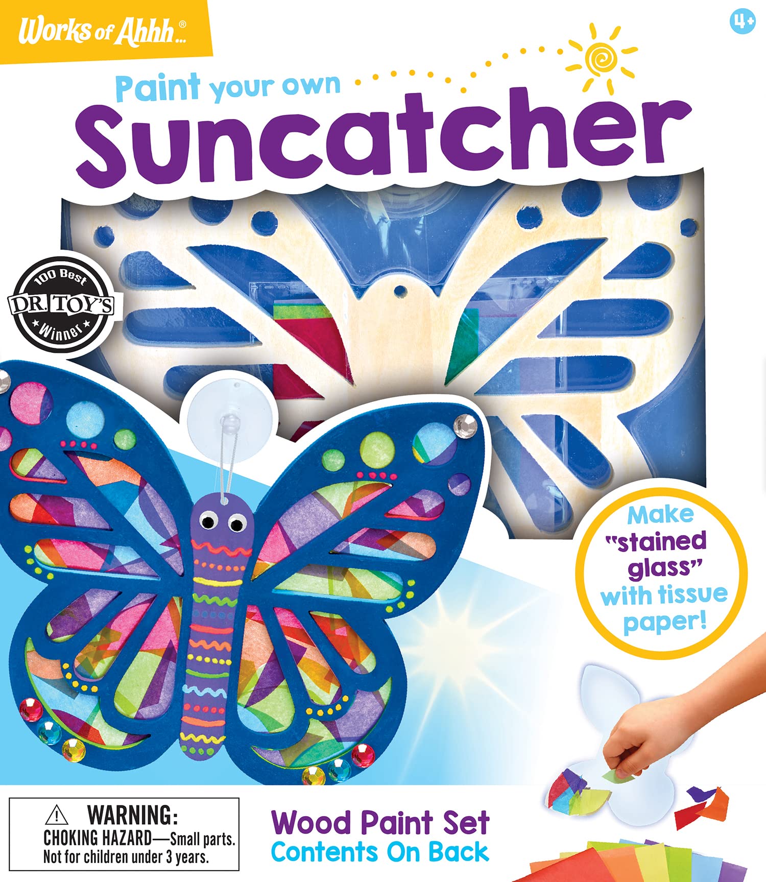Works of Ahhh... Craft Set - Suncatcher Classic Wood Paint Kit - Premium Quality, Educational, and Fun Activity for Kids and Families - Great Gift