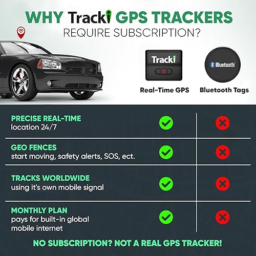 Miniatura 4 de Tracki Rastreador GPS para vehículos: activos 4G LTE en tiempo real y dispositivo de seguimiento de automóviles con aplicación, soporte magnético