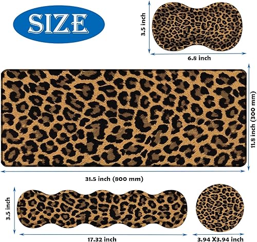 Miniatura 6 de Combo de alfombrilla de mouse 4 en 1, alfombrilla de mouse grande para juegos + soporte de muñeca para teclado + reposamuñecas de mouse + posavasos,