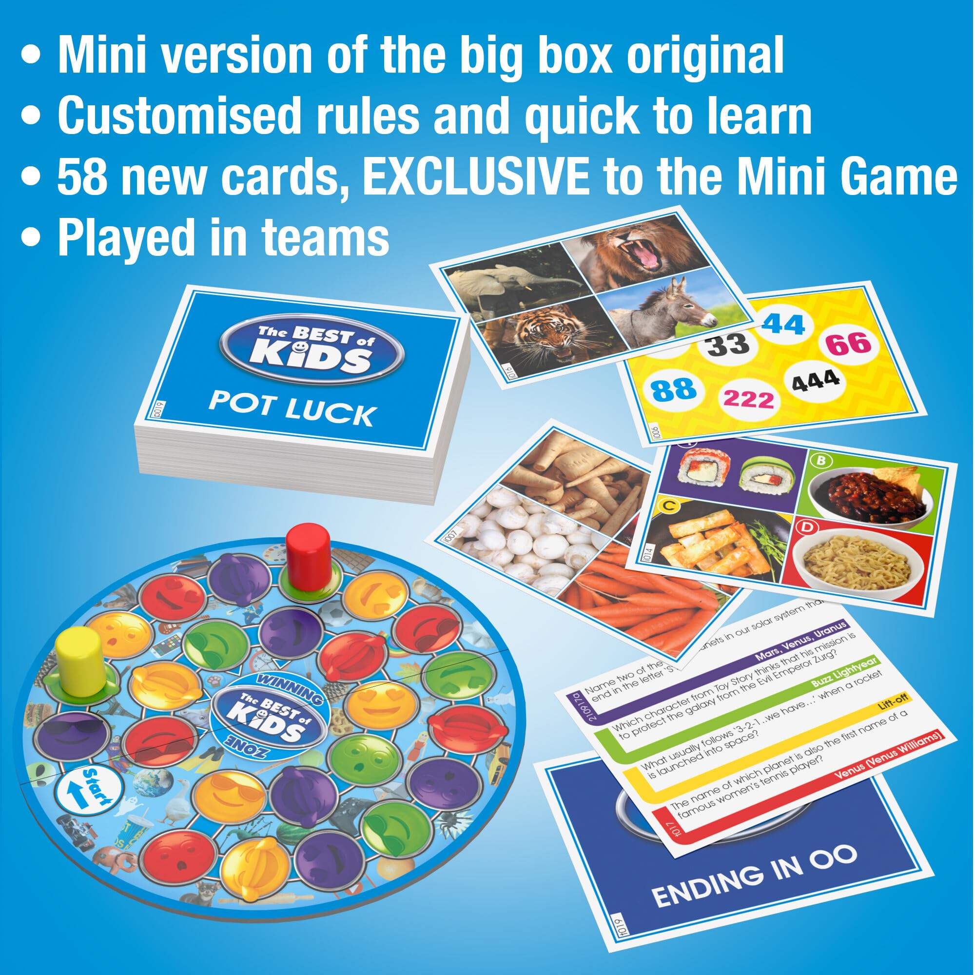 Drumond Park LOGO Best of Kids Mini Board Game, Trivia Game with Kid Friendly Quiz Cards - Image 2