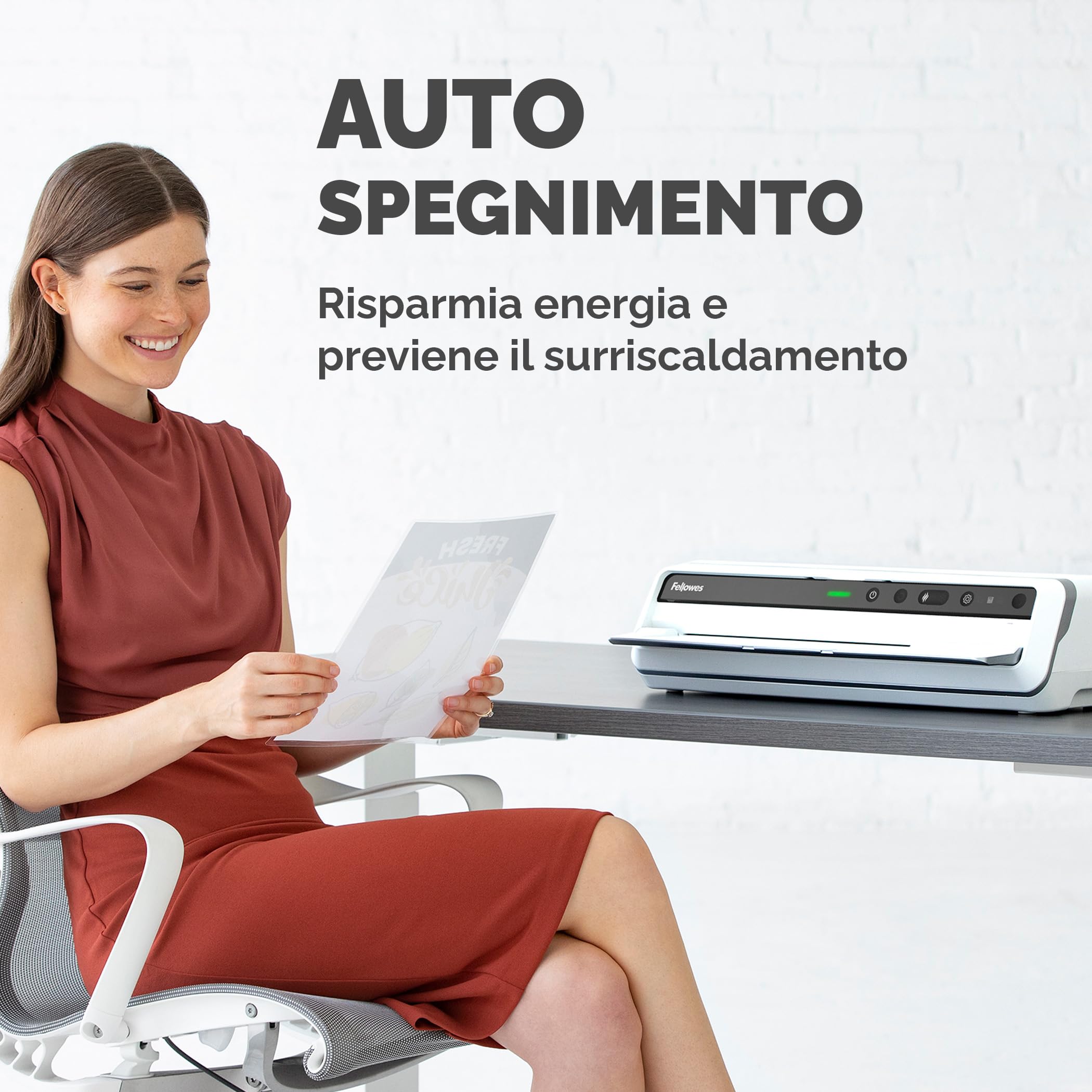 Fellowes plastificatrice a caldo Venus A3, formato A3, fino a 250 micron, per ufficio, riscaldamento rapido, con retromarcia e modalità riposo, colore bianco, incluso starter pack di 10 pouches
