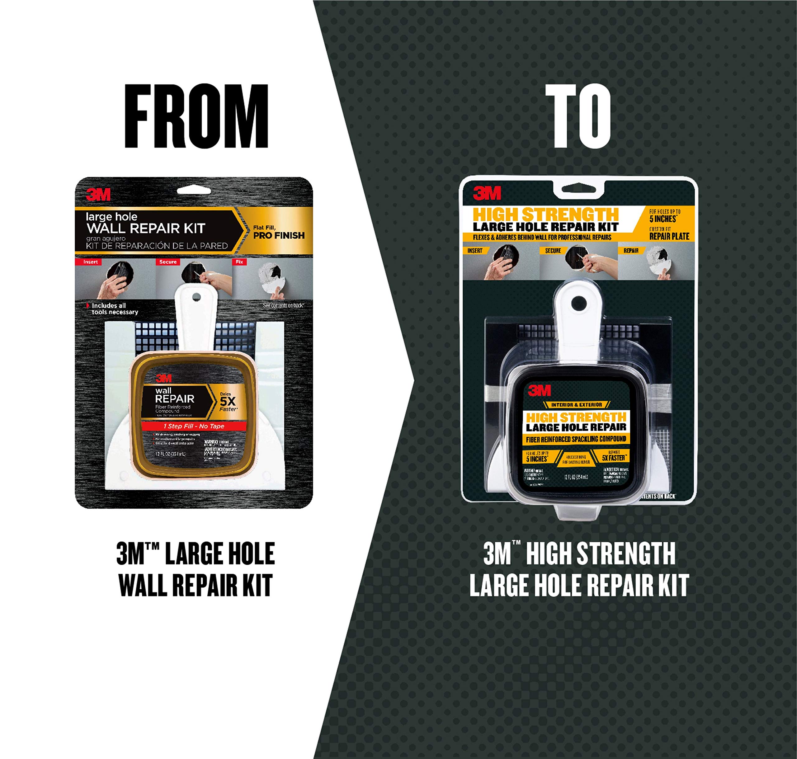 3M High Strength Large Hole Repair Kit with 12 fl. oz Compound, Self