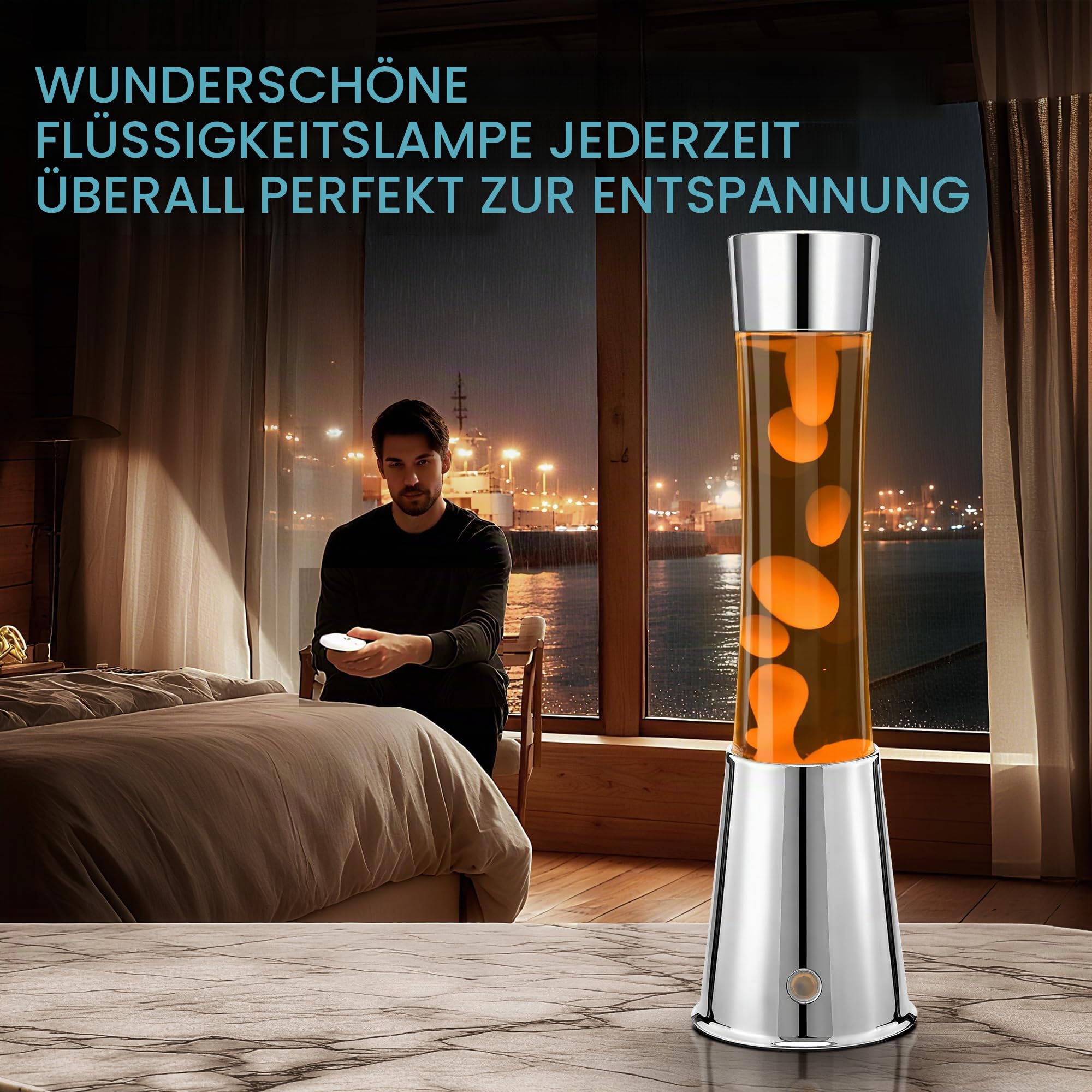 Lavalampe Große mit 17 Farbwechsel und Fernbedienung, 40cm Lavalampen für Kinder Erwachsene, Nachtlicht Tischlampe für Schlafzimmer, Wohnkultur, Geburtstags und Weihnachtsgeschenke