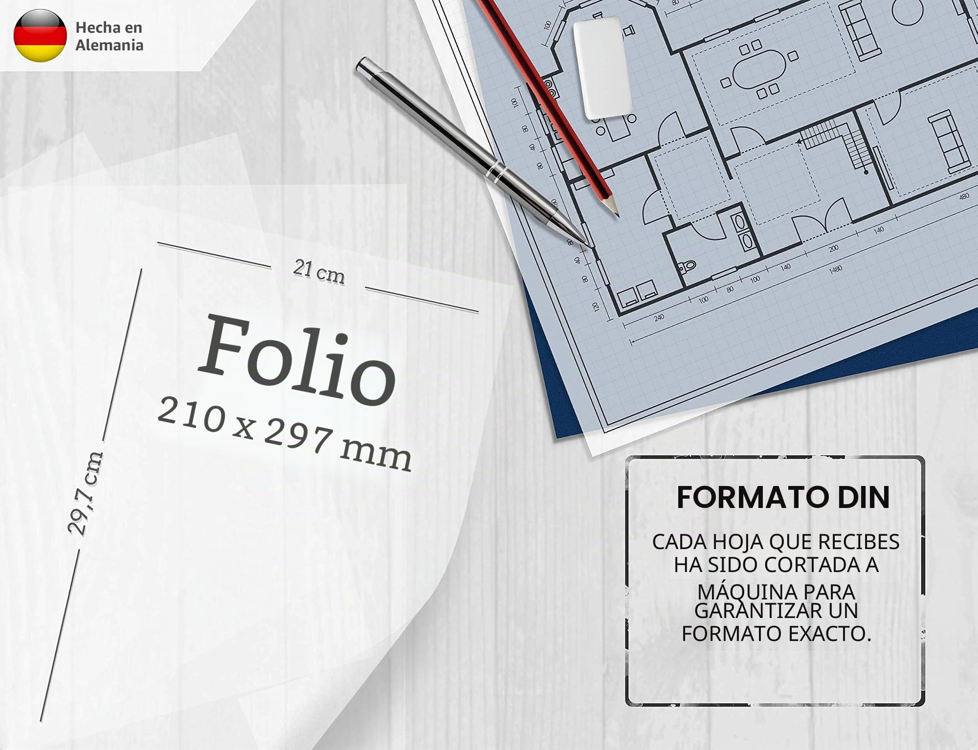 100 hojas de papel DIN A4 transparente PREMIUM 102g para autoimpresión, manualidades -papel de farolillo - de calco, película de transferencia para tarjetas de lugar linterna